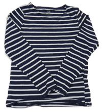 Tmavomodro-biele pruhované tričko H&M