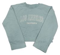 Svetlomodrá crop mikina s nápisom Primark
