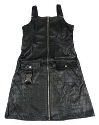 Čierne koženkové prepínaci šaty River Island