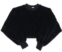 Čierna zamatová crop mikina zn. Candy Couture