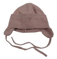 Kakaová vlněná zavazovací čepice H&M