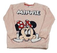 Svetloružová plyšová mikina s Minnie zn. H&M