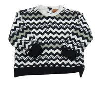 Čierno-sivo-biela vzorovaná mikina MISSONI