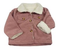 Staroružová menšestrová zateplená bunda s golierikom