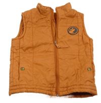 Tehlová prešívaná šušťáková zateplená vesta s nášivkou impidimpi