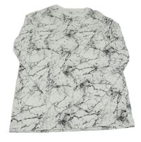 Bielo-sivo-čierne batikované skvrnité tričko C&A