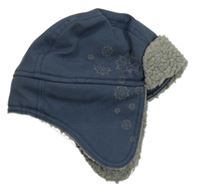 Tmavomodrá zateplená beranice s reflexními prvky