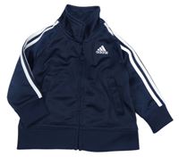 Tmavomodro-bílá propínací sportovní mikina Adidas