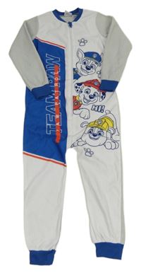 Bílo-světlešedo-safírový fleecový overal s PAW PATROL nickelodeon