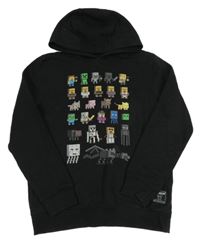 Černá mikina s Mineraft a kapucí C&A