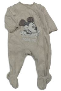 Svetlobéžový rebrovaný zamatový overal s Mickey C&A