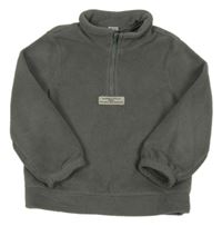 Tmavosivá fleecová mikina s nášivkou SHEIN