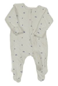 Bílý prošívaný vyteplený overal s borůvkami George