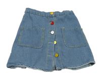 Modrá rifľová prepínaci sukňa