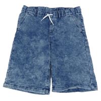 Modré plísňové teplákové riflové kraťasy Y.F.K.