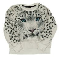 Biela plyšová mikina so šelmou C&A