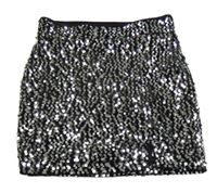 Čierno-strieborná zamatová flitrová sukňa Candy Couture