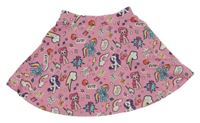 Ružová kolová sukňa s pony a obrázkami H&M