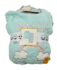 Nové - mátovo-šedé/melírované plyšové pyžamo s jednorožcem PRIMARK