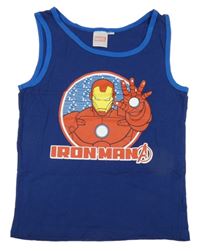 Tmavomodro-cobaltovoě modré tielko s IRON MAN MARVEL