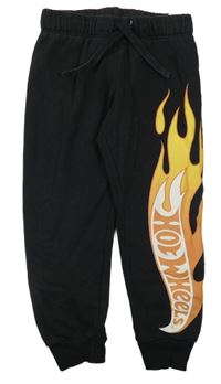 Černé tepláky s plameny a nápisem - Hot Wheels H&M