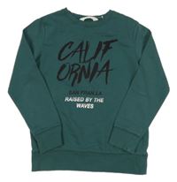 Petrolejová mikina s nápismi H&M