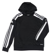 Černo-bílá funkční mikina s kapsou a kapucí Adidas