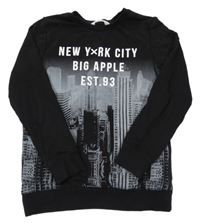 Čierna mikina s potiskem - New York a nápismi H&M