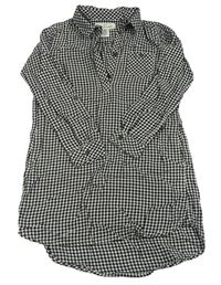 Čierno-biele kockované košeľové šaty H&M