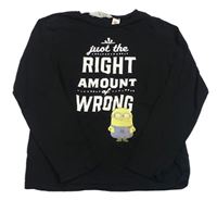 Čierne tričko s Mimoněm a nápisom H&M