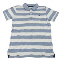 Modro-biele pruhované polo tričko H&M