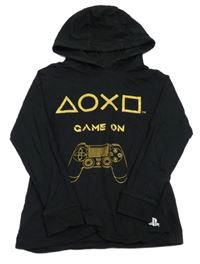 Černé triko s ovladačem a kapucí - PlayStation Next