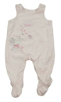 Světlerůžové sametové podšité dupačky s myškou a vtáčikom Mothercare