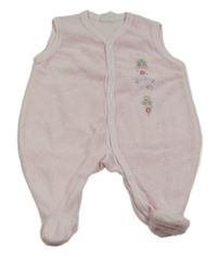 Světlerůžové sametové dupačky s medveďmi