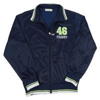 Tmavomodrá sportovní propínací mikina s číslem