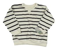 Nové - Bílo-černá pruhovaná oversize mikina Primark