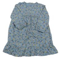 Modré kvetované bavlnené šaty TCM