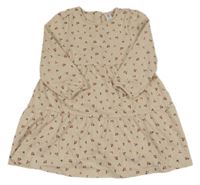 Béžové vzorované šaty s květinami Topolino