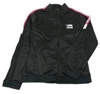 Čierna športová prepínaci mikina s potlačou