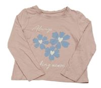 Ružové tričko s kvetinami Primark