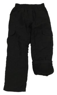 Černé šusťákové zateplené cargo kalhoty Topolino