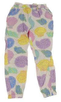 Svetloružové ľahké nohavice s mušlemi Yigga