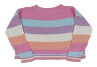 Farebný pruhovaný oversize sveter Nutmeg