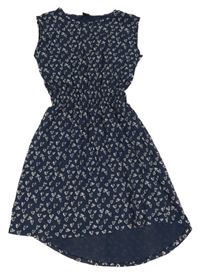 Tmavomodré bavlnené šaty so srdiečkami Y.F.K.