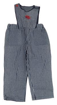 Modro-tmavomodré pruhované na traké nohavice s kotvou