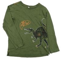 Khaki tričko s dinosaurom Joules