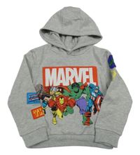 Sivá melírovaná mikina s Avengers a kapucňou Marvel