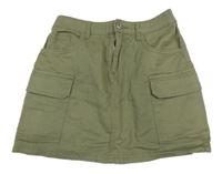 Khaki plátenná cargo sukňa New Look