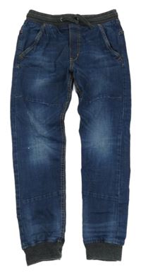 Tmavomodré jogger rifle s úpletovým pasom H&M