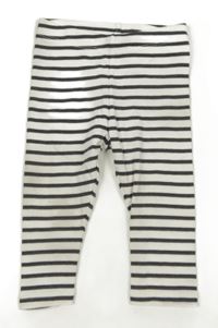 Bielo-tmavosivé pruhované legíny H&M